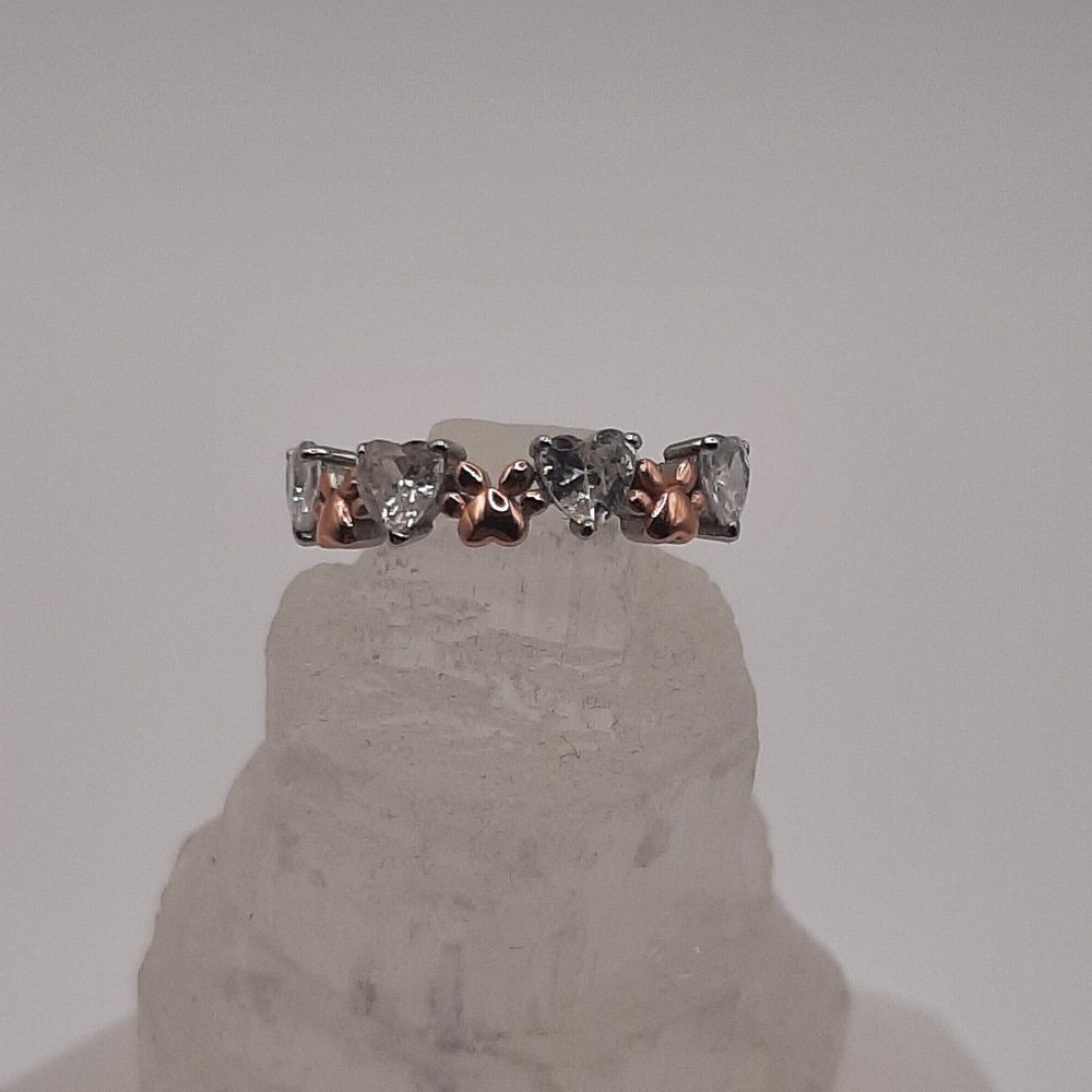 R505 Sterling Silver Paw Heart Ring - Charmed Aroma